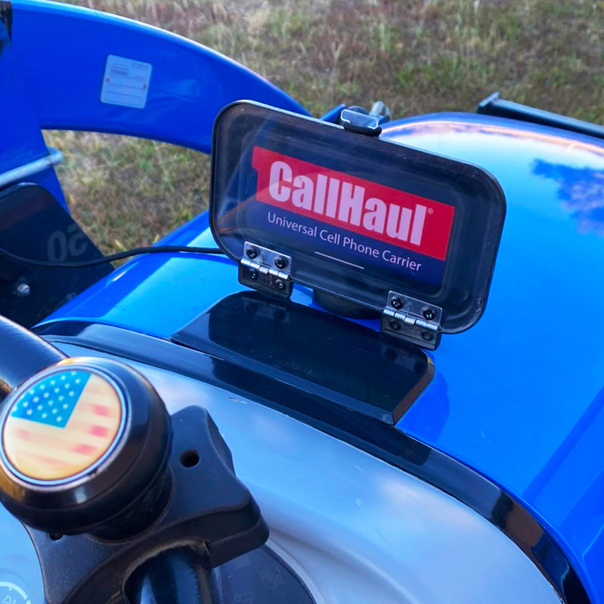 CallHaul phone holder mounted on equipment