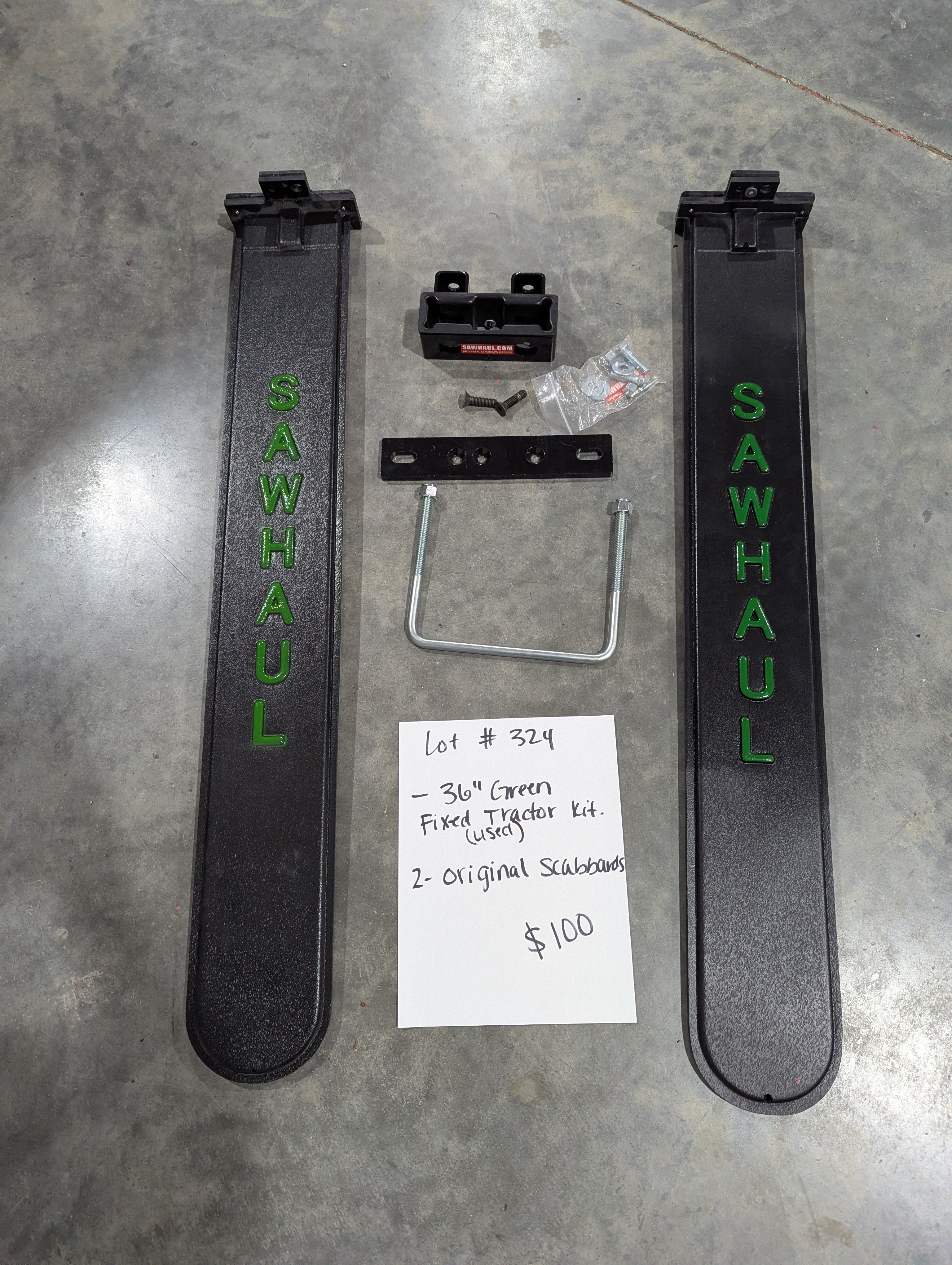 2 36" green scabbards with fixed tractor kit