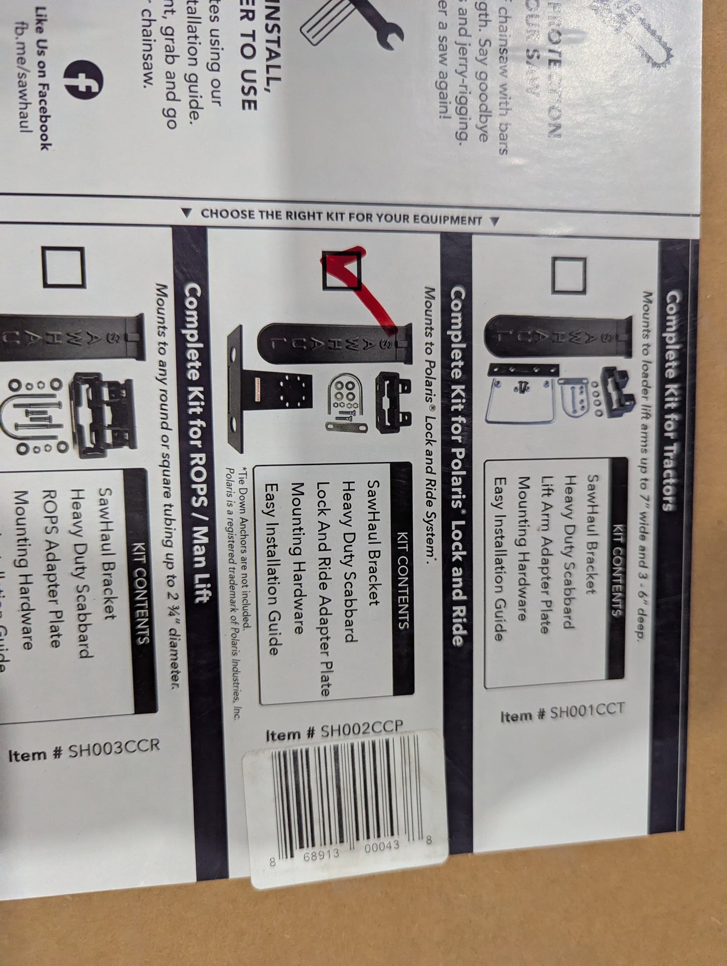 original Polaris kit contents sticker