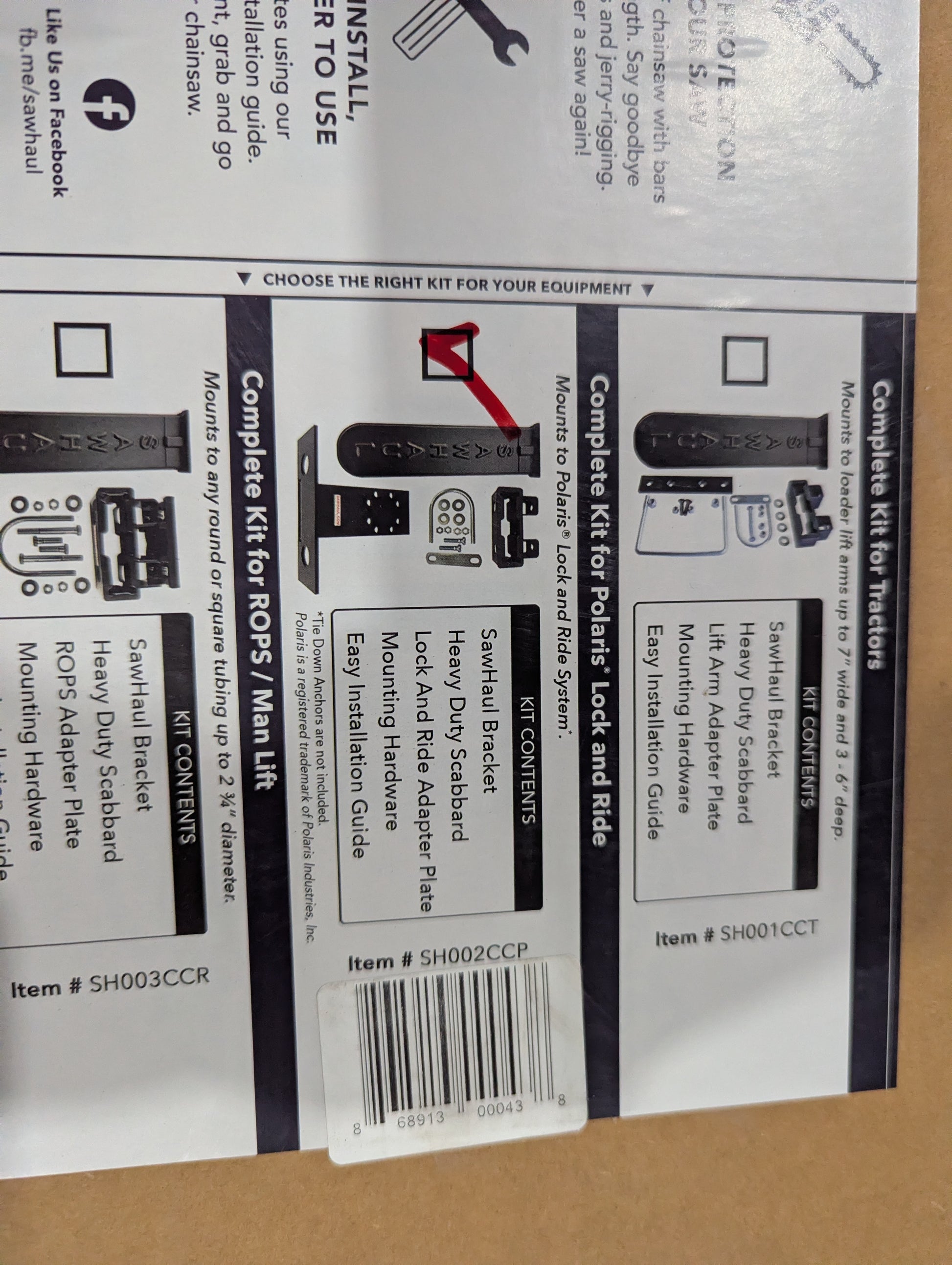 original Polaris kit contents sticker