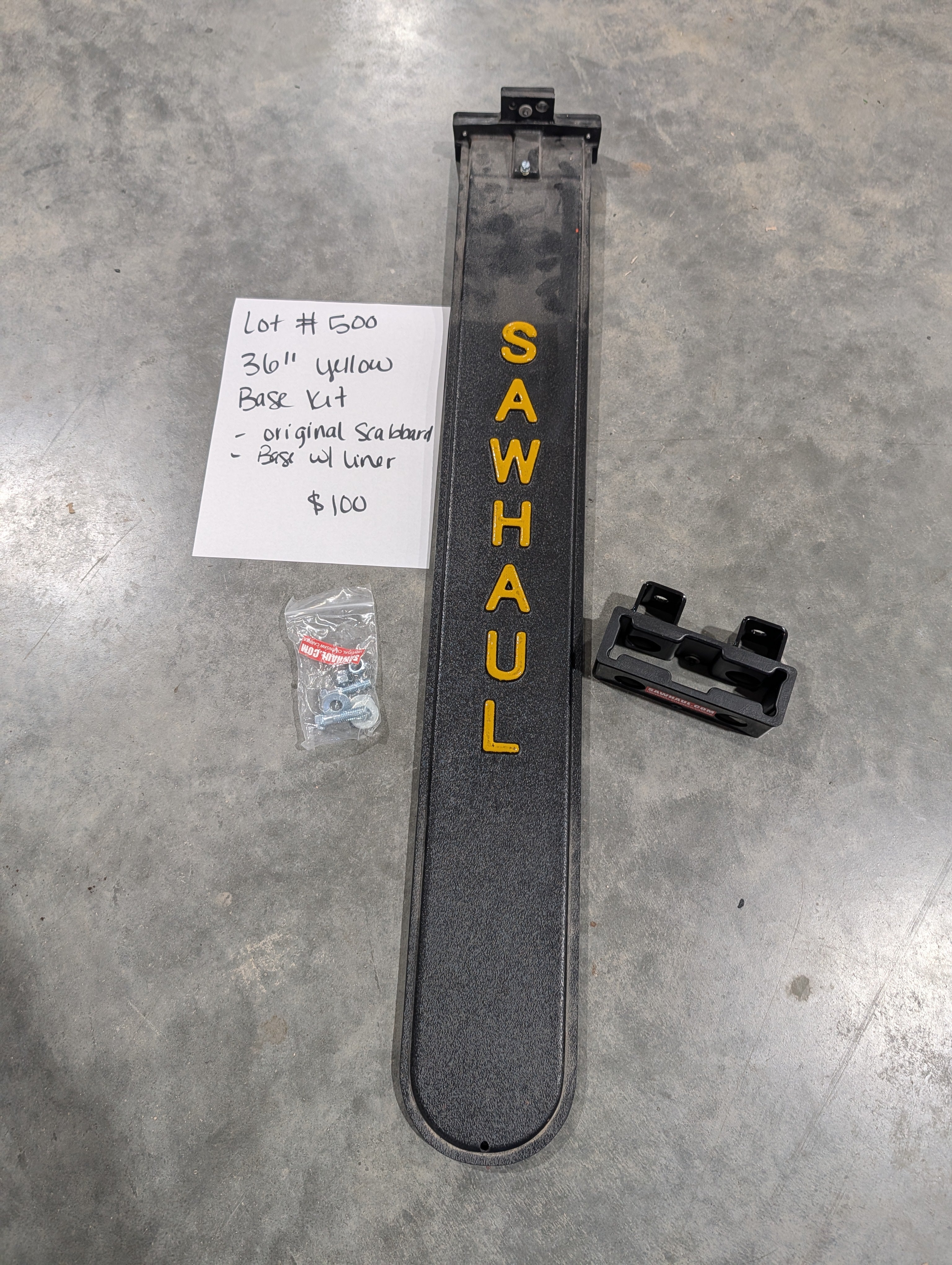 Closeout Lot #500 36" Yellow Base Kit with original scabbard