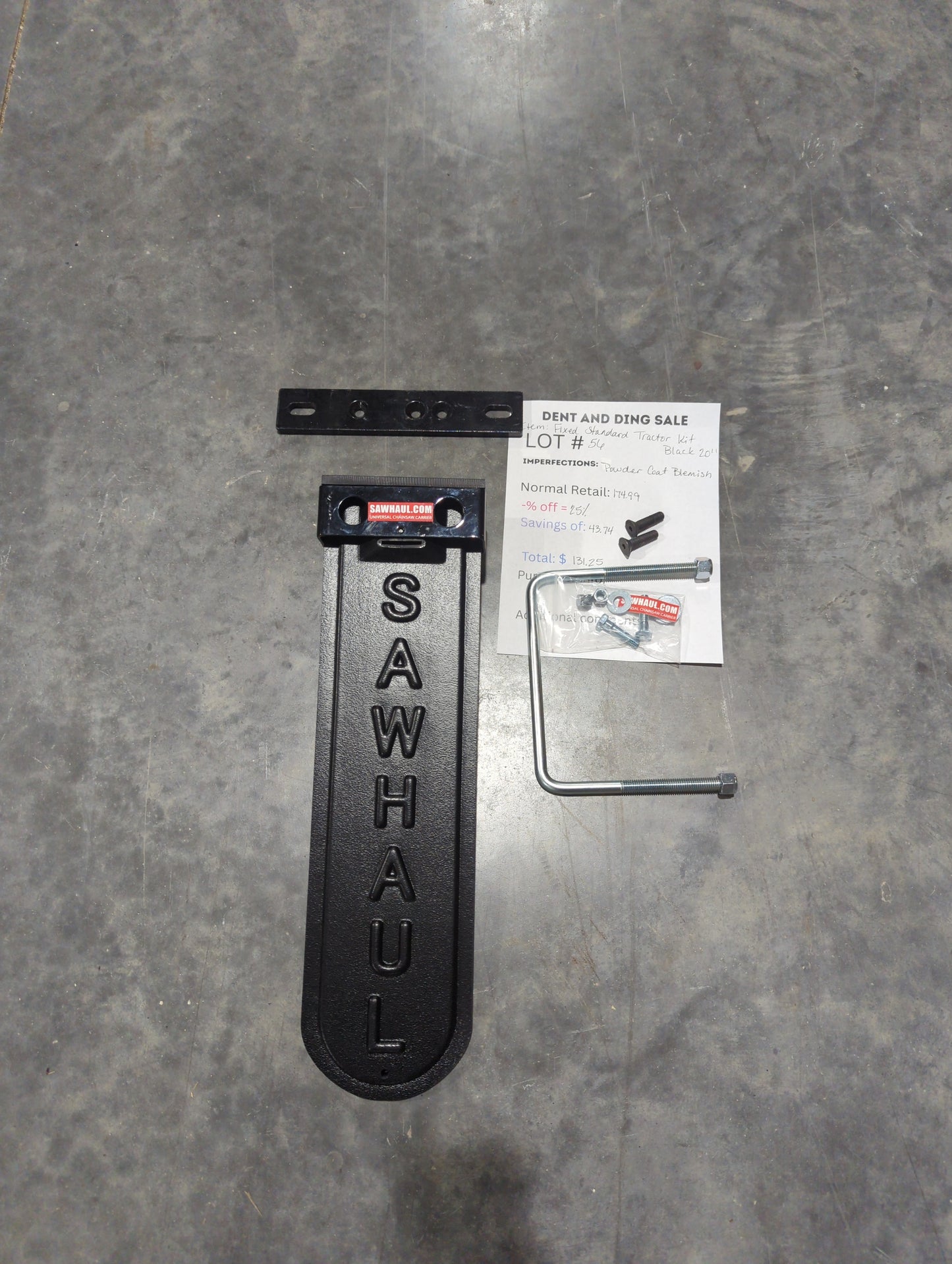 Deal Of the day!! Lot # 51 to 60B 20" Black Fixed Tractor Kit