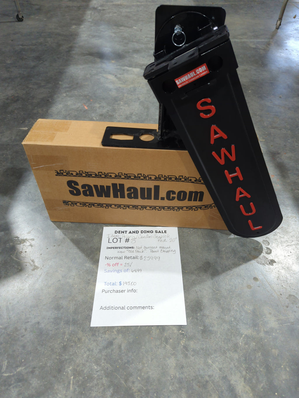 Closeout Lot 1-8 SawHaul for Polaris and Can Am