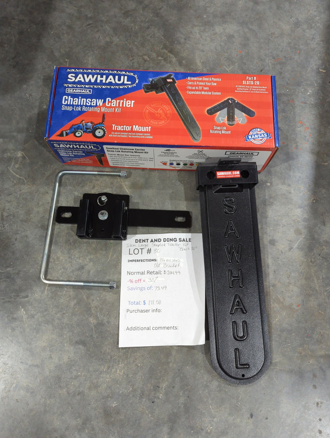 Closeout LOT# 80-82 20" BLACK SAWHAUL- LARGE KIT SNAP-LOK ROTATING MOUNT Hover Image