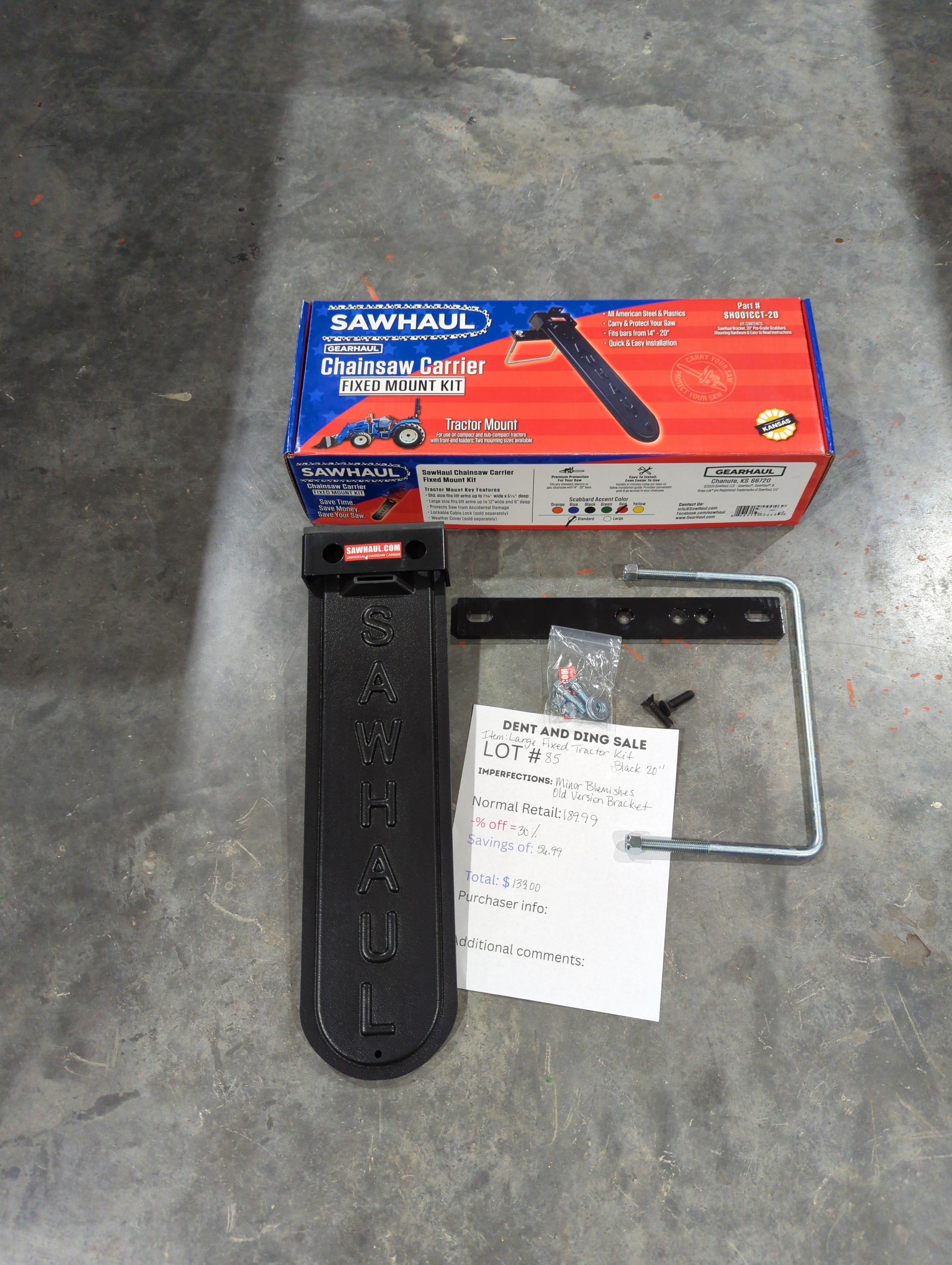 CLOSEOUT Lot# 83-87 20" Black Large Fixed Tractor Kit