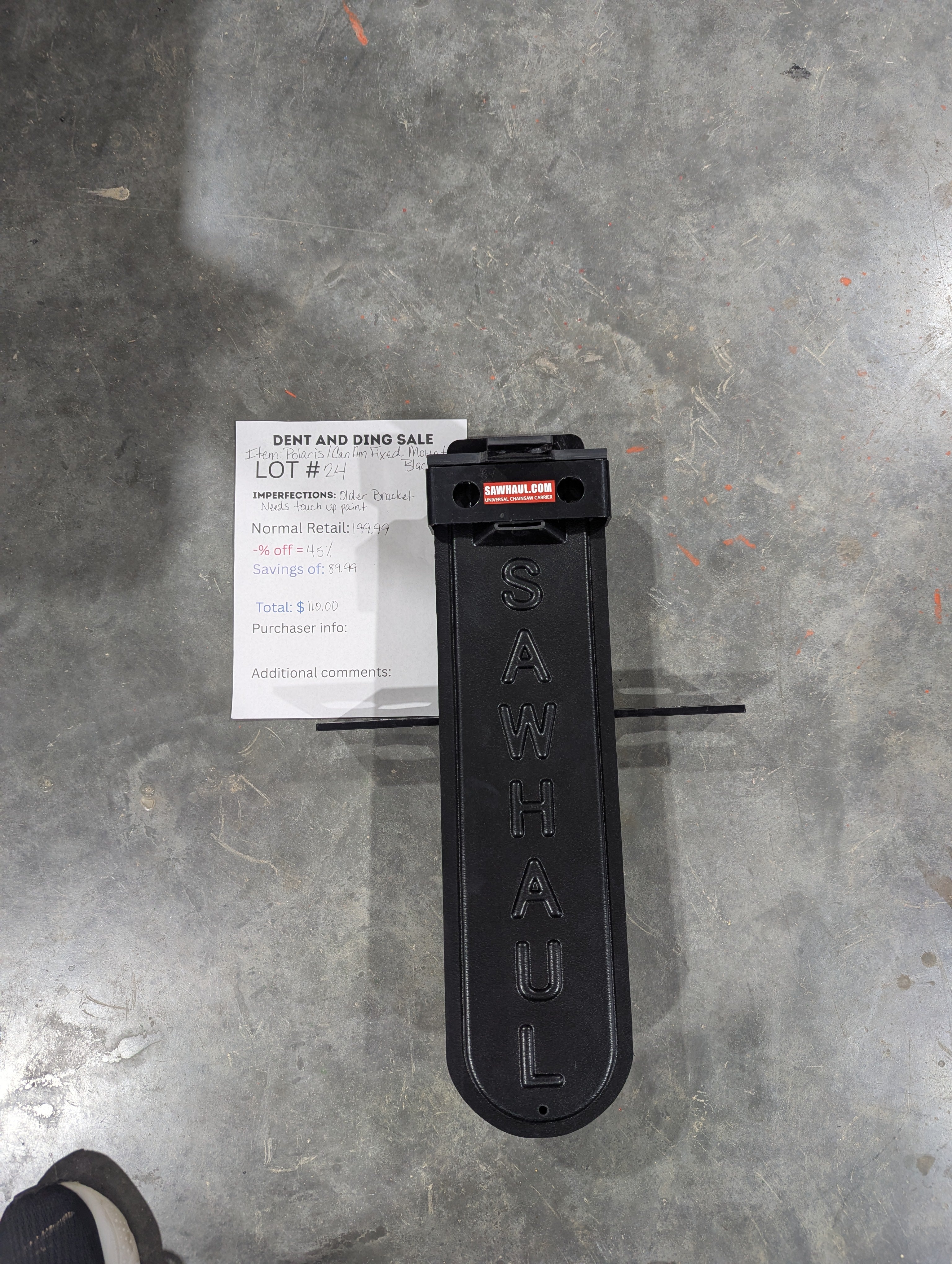 CLOSEOUT Lot #19-24 20" Black Fixed SawHaul for Polaris and Can-Am