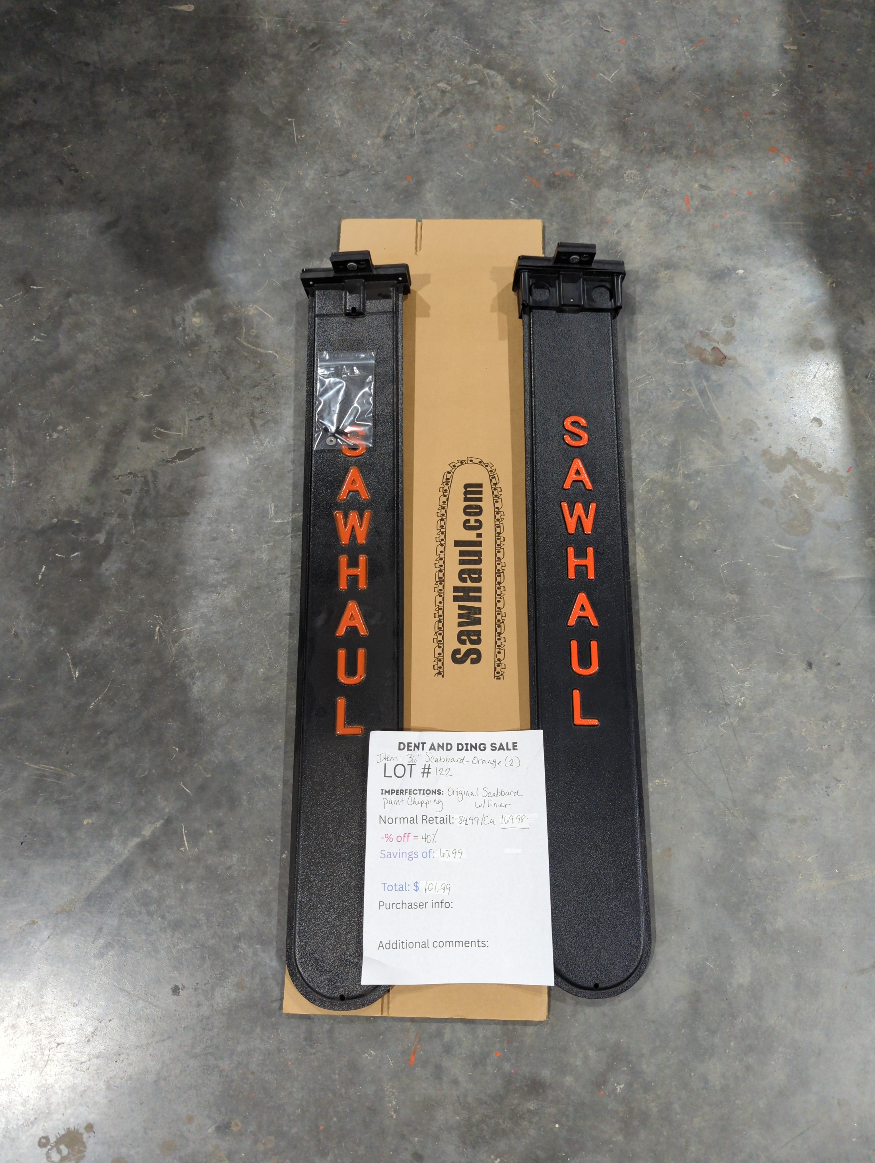 Closeout Lot # 122-123 (2 pack)-36" Orange Original Scabbards with Liner included