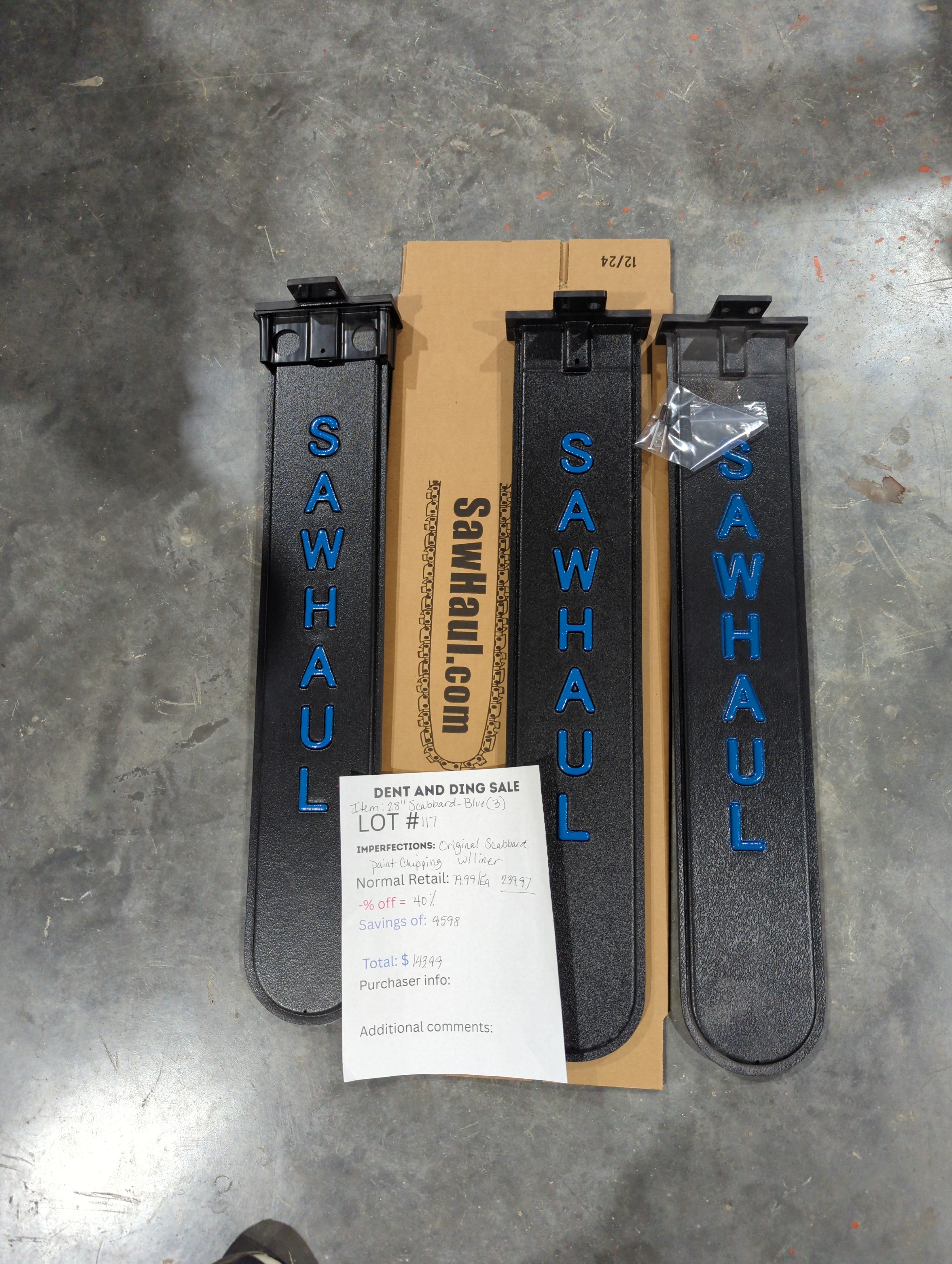Closeout Lot # 117 (3 pack)-28" Blue Original Scabbards with Liner included