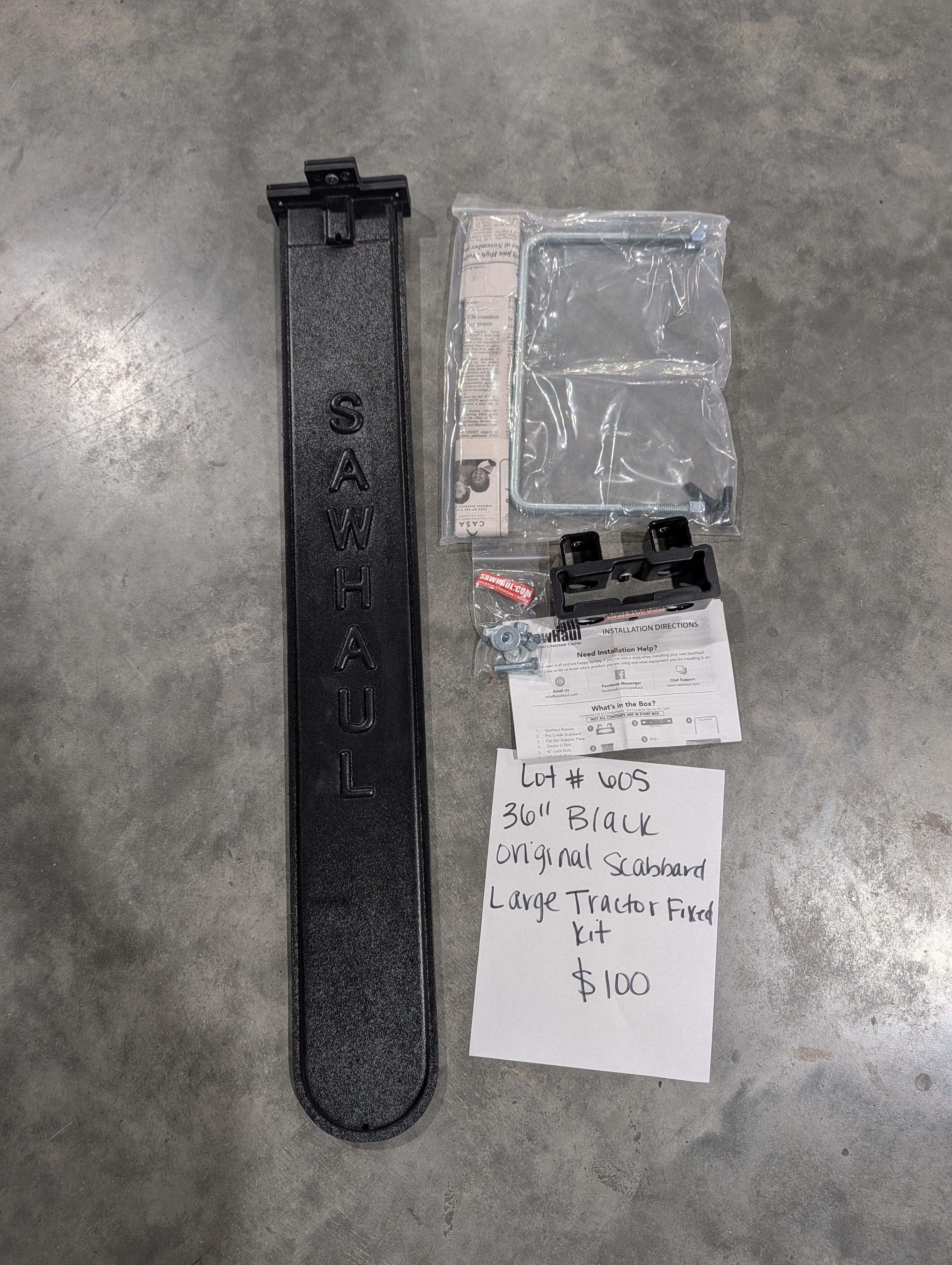 Closeout Lot #605 36" Black Original Scabbard Large Fixed Kit