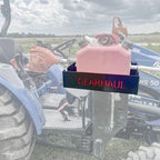 ToolHaul Fixed Mount for Tractors on a blue New Holland tractor with faded background