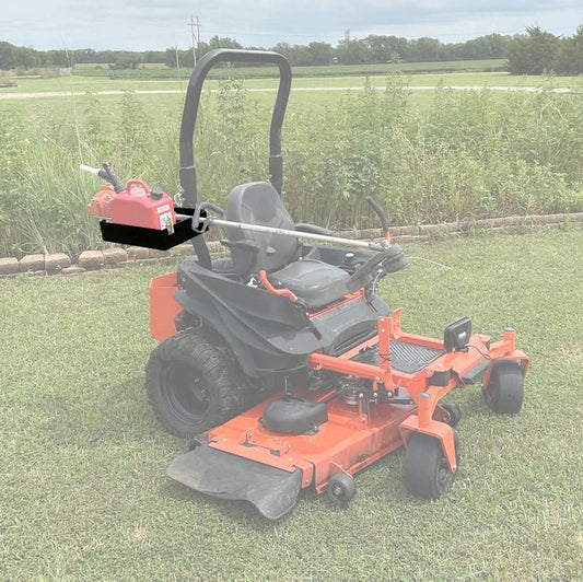 ToolHaul Fixed Mount for Tubing & ROPS  on an orange bad boy mower