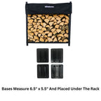 4 ft Steel Firewood Rack Holds 1/4 Cord Woodhaven