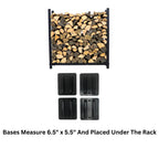4 ft Steel Firewood Rack Holds 1/4 Cord Woodhaven