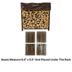 4 ft Steel Firewood Rack Holds 1/4 Cord Woodhaven