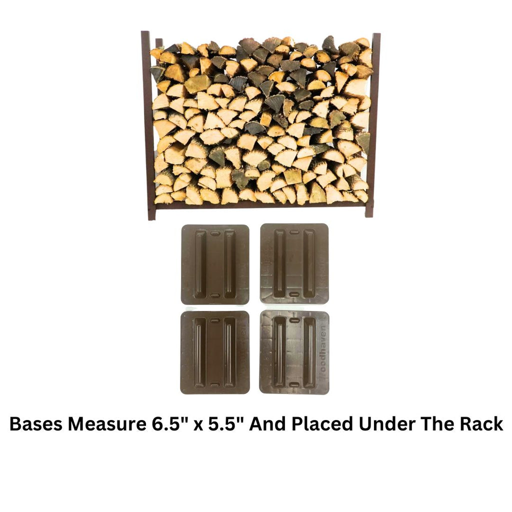 4 ft Steel Firewood Rack Holds 1/4 Cord Woodhaven